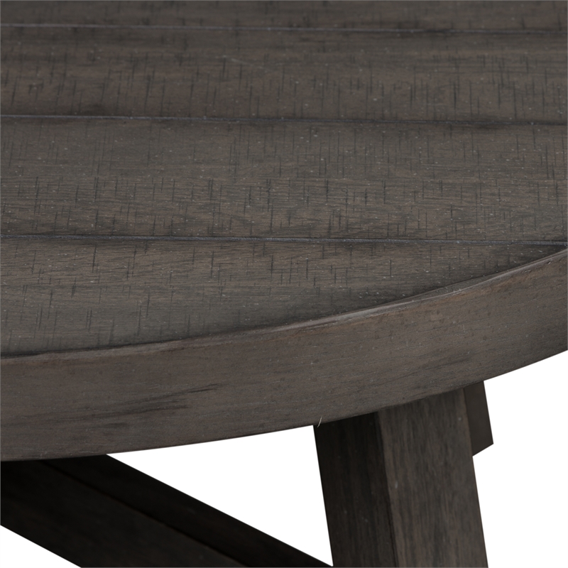 Bowery Hill Modern Splay Leg Round Cocktail Table in Brown