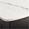 Bowery Hill White Marble Top Cocktail Table with Ebony black base