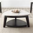 Bowery Hill White Marble Top Cocktail Table with Ebony black base