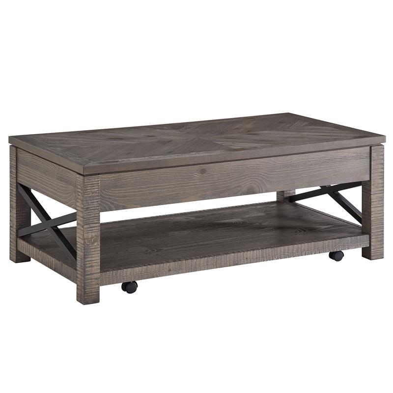 Bowery Hill Distressed Driftwood Lift Top Cocktail Table
