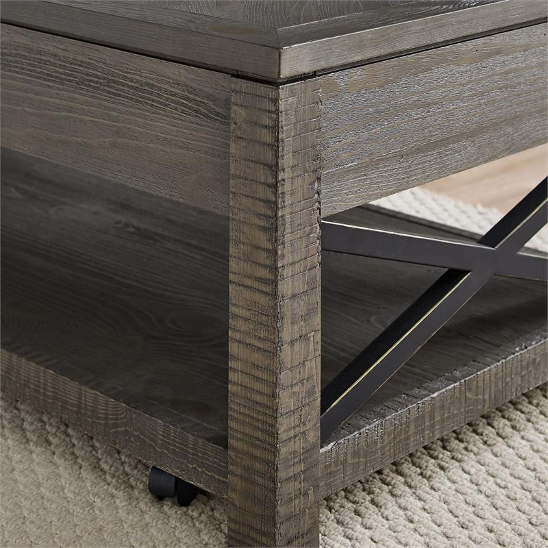 Bowery Hill Distressed Driftwood Lift Top Cocktail Table