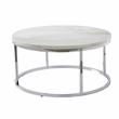 Bowery Hill Marble White Round Cocktail Table Contemporary 36