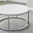 Bowery Hill Marble White Round Cocktail Table Contemporary 36