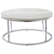 Bowery Hill Marble White Round Cocktail Table Contemporary 36