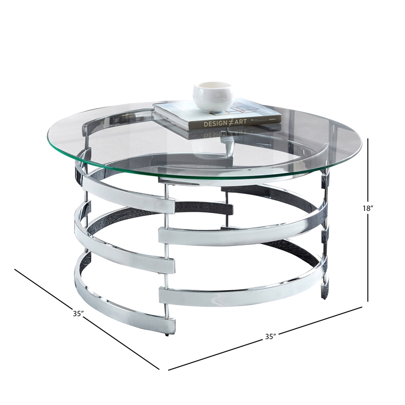 Bowery Hill Metal and Chrome Cocktail Table