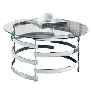 Bowery Hill Metal and Chrome Cocktail Table