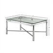 Bowery Hill Chrome Metal and Glass Cocktail Table