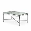 Bowery Hill Chrome Metal and Glass Cocktail Table