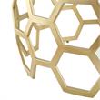 Bowery Hill Round Glass Top Coffee Table in Gold