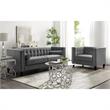 Bowery Hill Round Glass Top Coffee Table in Silver