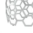 Bowery Hill Round Glass Top Coffee Table in Silver