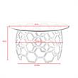 Bowery Hill Round Glass Top Coffee Table in Silver