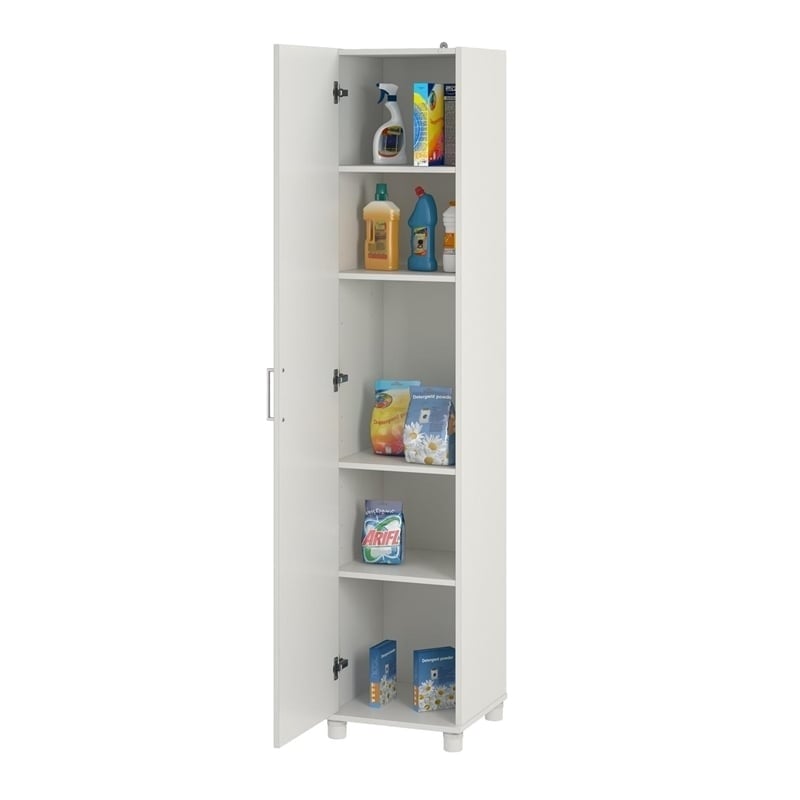 Bowery Hill Wood White Storage Cabinet Rectangular Waterproof 74.29