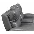 Bowery Hill Grey Leather Power Reclining Console Loveseat