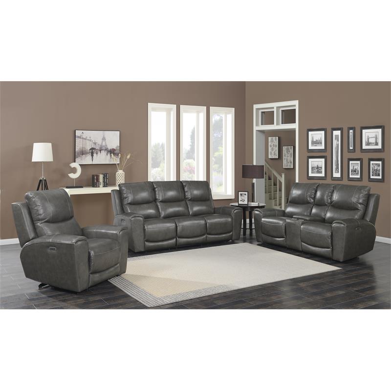 Bowery Hill Leather Power Reclining Sofa