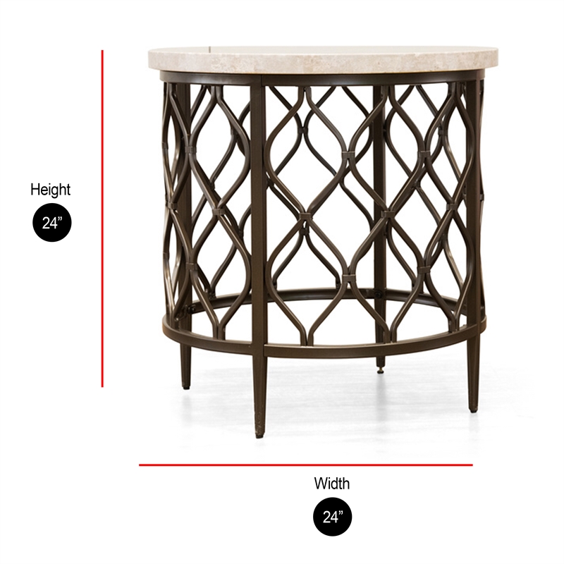 Bowery Hill Transitional End Table Coffee Accent Table Square in Metal - Bronze