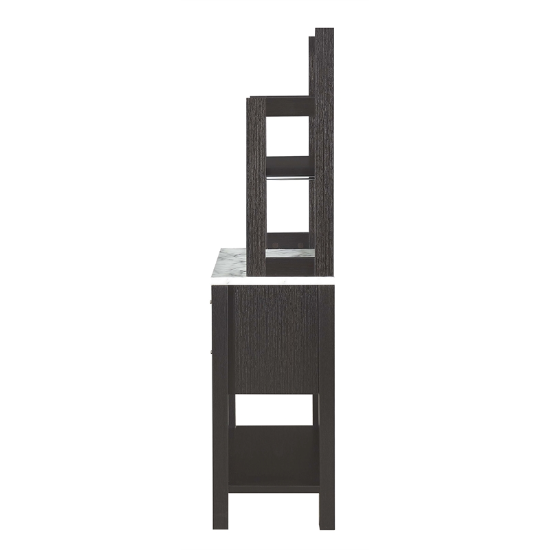 Bowery Hill Wood Espresso Serving Bar Rectangular Storage 31