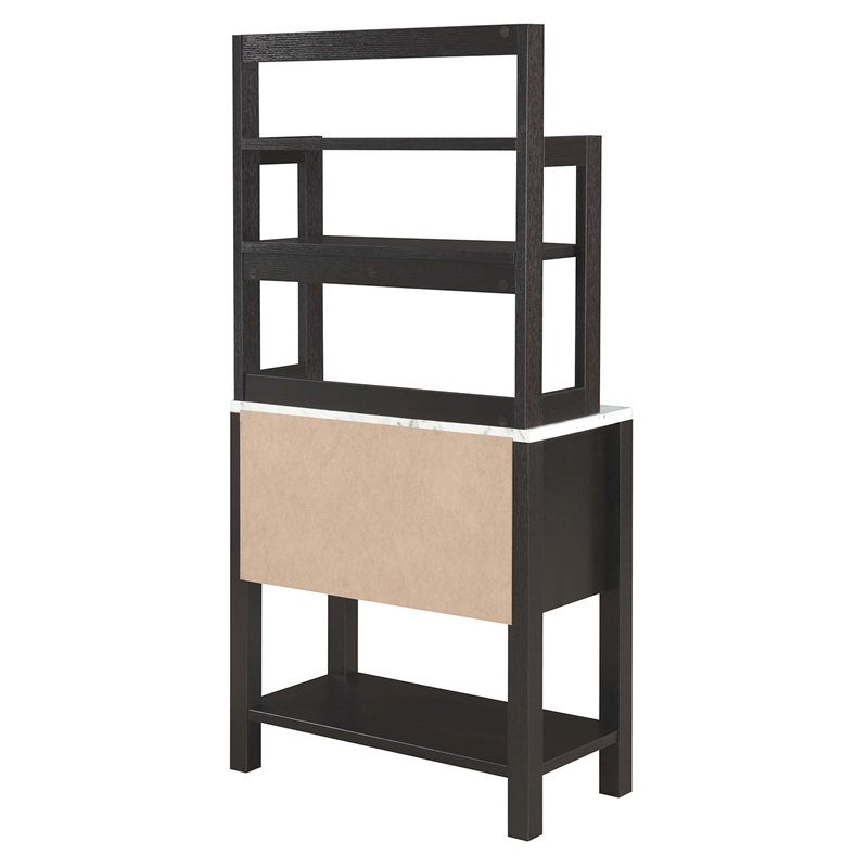 Bowery Hill Wood Espresso Serving Bar Rectangular Storage 31
