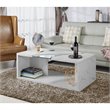 Bowery Hill Contemporary Glass Insert Coffee Table in Marble White