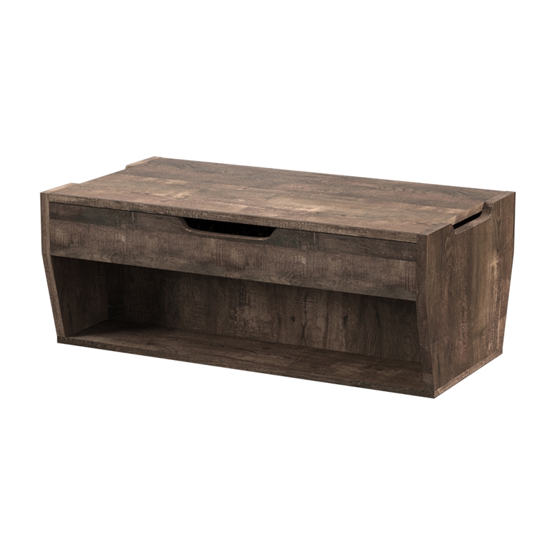 Bowery Hill Particle Board Brown Coffee Table Rectangular Lift Top 41