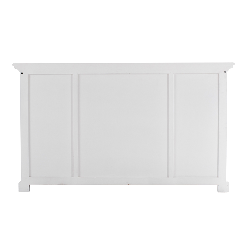 Bowery Hill Mahogany Wood Buffet with 4 Doors 3 Drawers in White