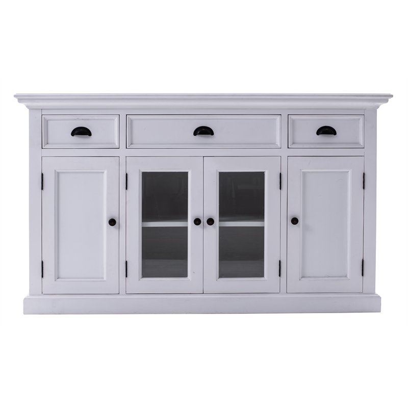 Bowery Hill Mahogany White Buffet Rectangular Assembled