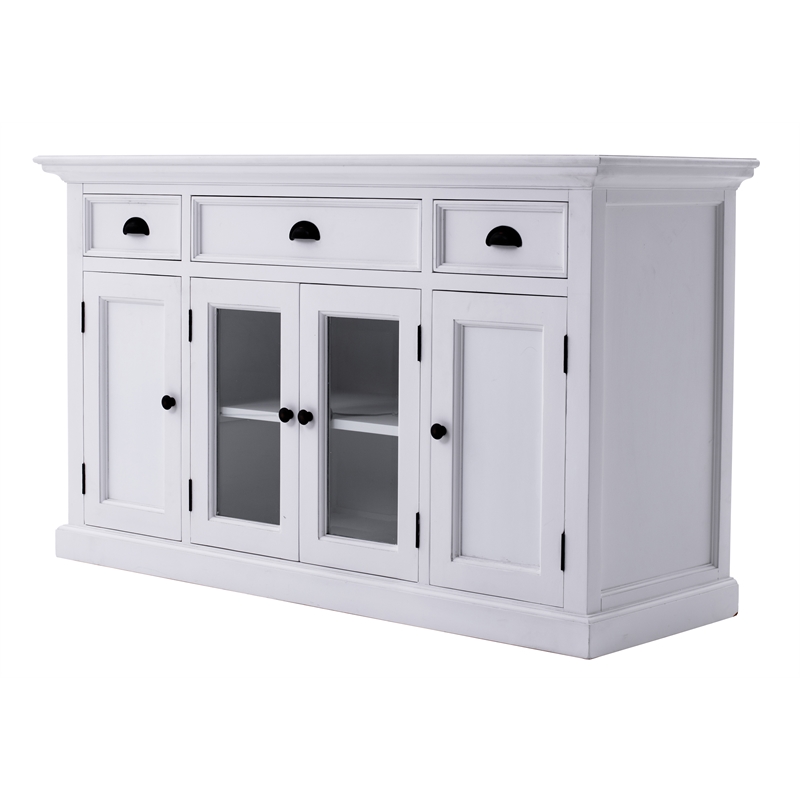 Bowery Hill Mahogany White Buffet Rectangular Assembled