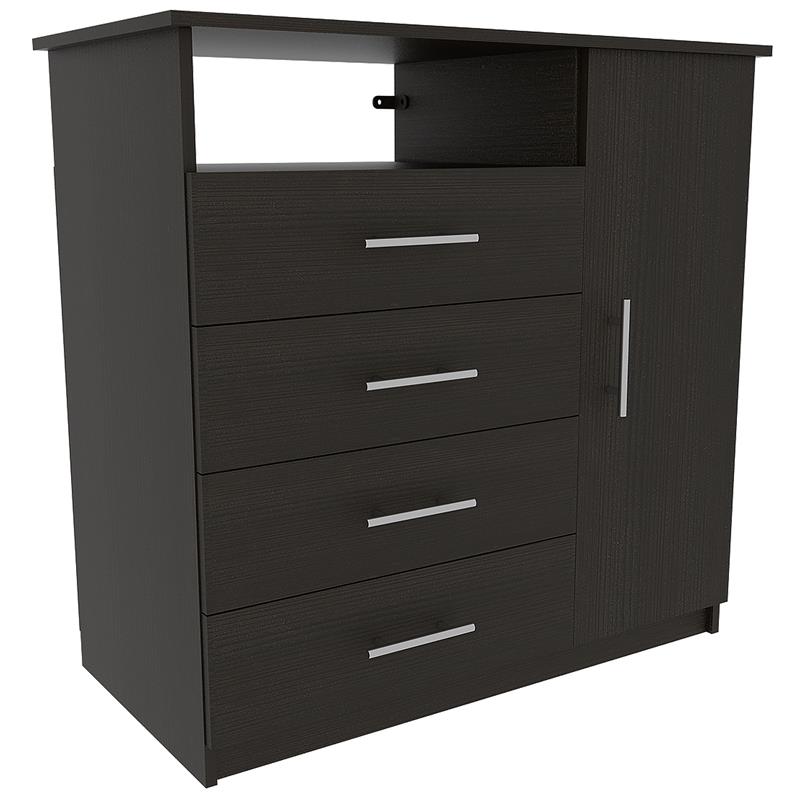 Bowery Hill Contemporary 4 Drawer Dresser in Espresso