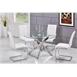 Bowery Hill Modern Round Glass Dining Table in Chrome