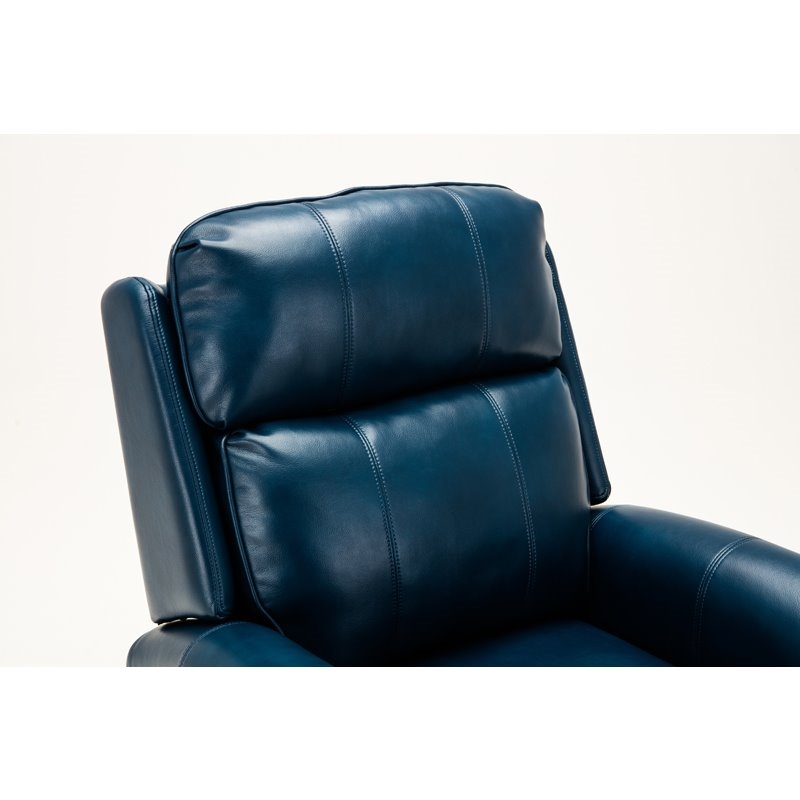 Bowery Hill Faux Leather Navy Blue Recliner Chair Rectangular Lift Function 42.5