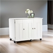Bowery Hill Engineered Wood Drop-Leaf Sewing or Craft Table in Soft White