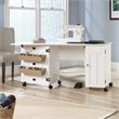 Bowery Hill Engineered Wood Drop-Leaf Sewing or Craft Table in Soft White