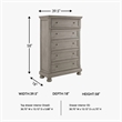Bowery Hill Contemporary 5 Drawer Chest in Light Gray