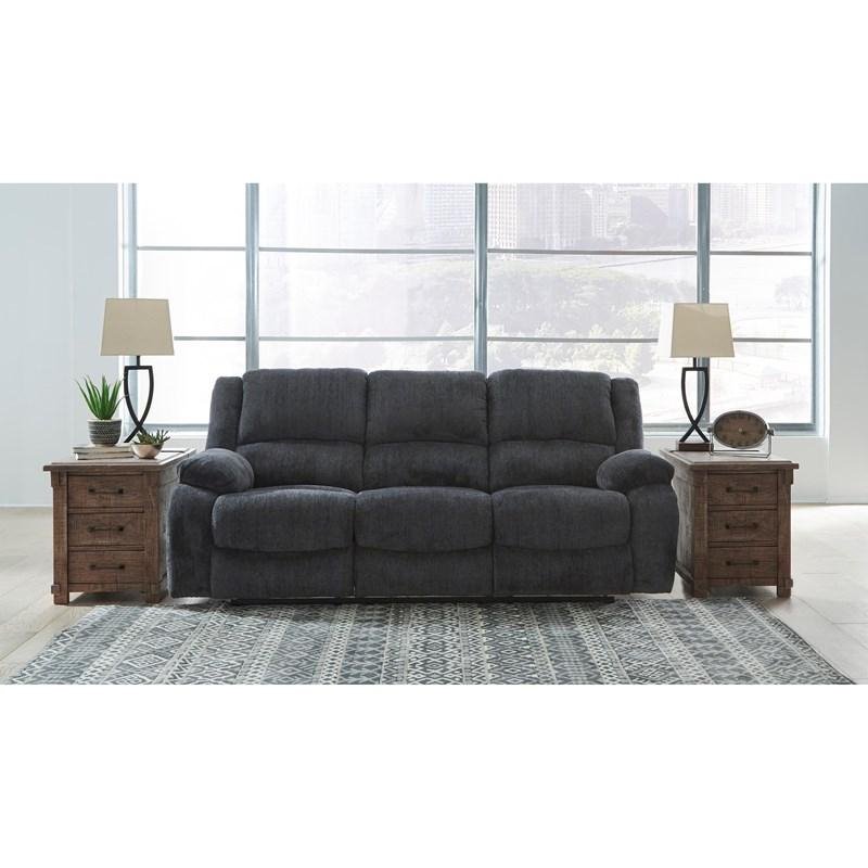 Bowery Hill Contemporary Power Reclining Sofa in Slate