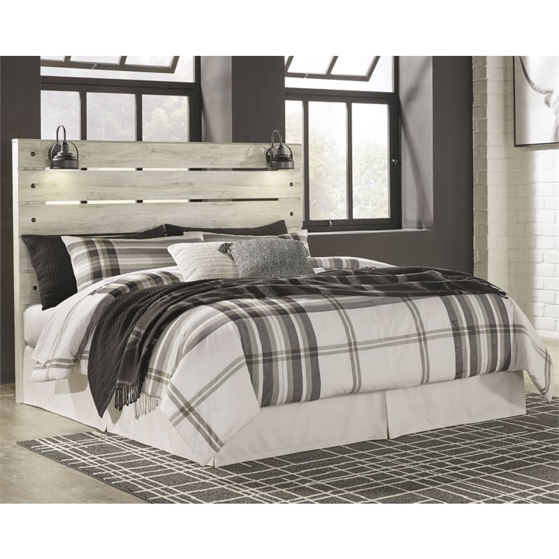 Bowery Hill King Panel Headboard in White Wash