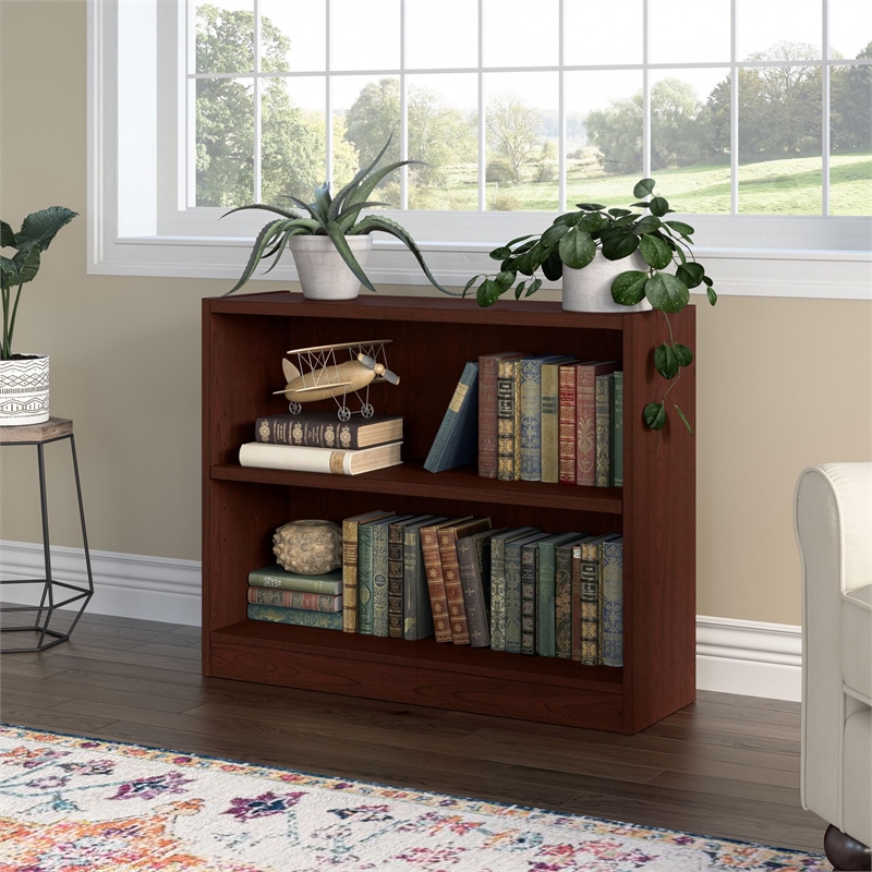 Bowery Hill Furniture 2 Shelf Bookcase in Vogue Cherry