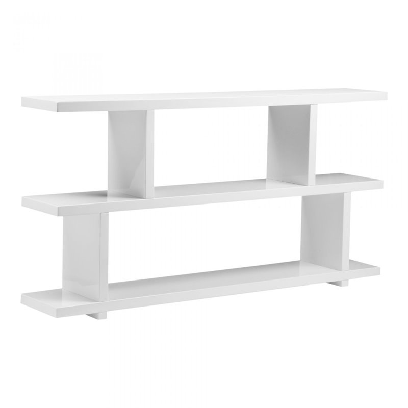 Bowery Hill MDF Wood White Bookcase Rectangular 63