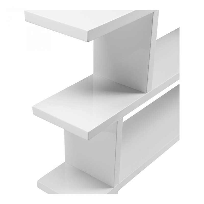 Bowery Hill MDF Wood White Bookcase Rectangular 63