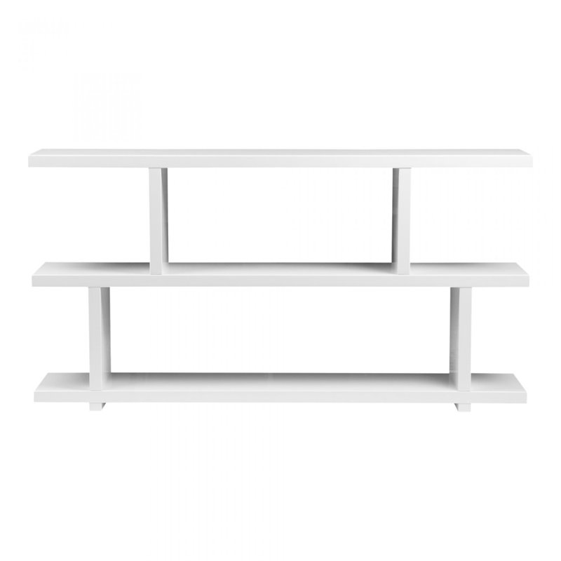 Bowery Hill MDF Wood White Bookcase Rectangular 63