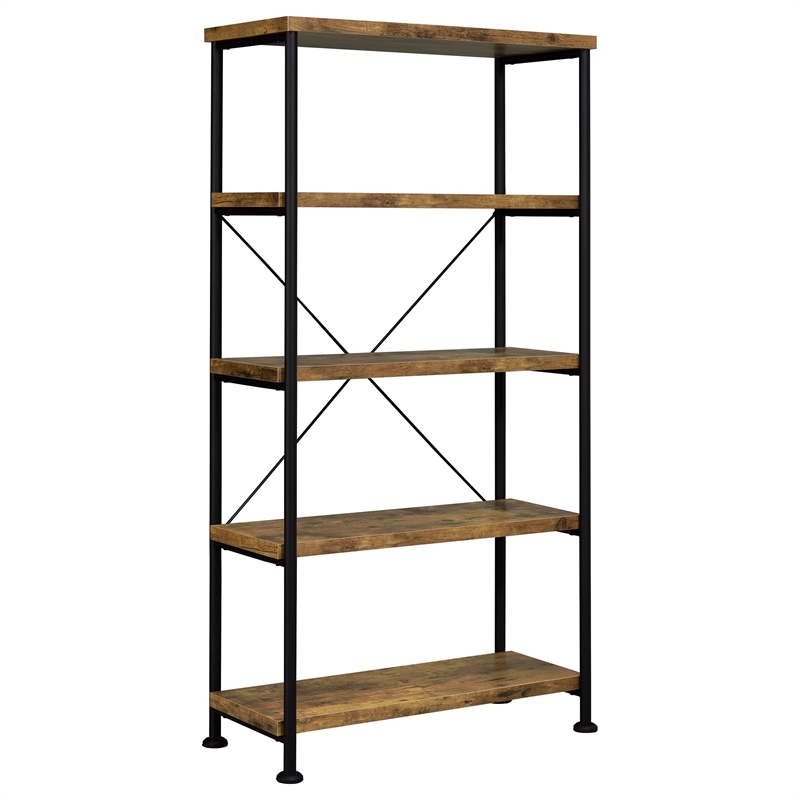 Bowery Hill 4 Shelf Bookcase in Antique Nutmeg