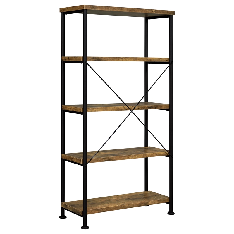 Bowery Hill 4 Shelf Bookcase in Antique Nutmeg