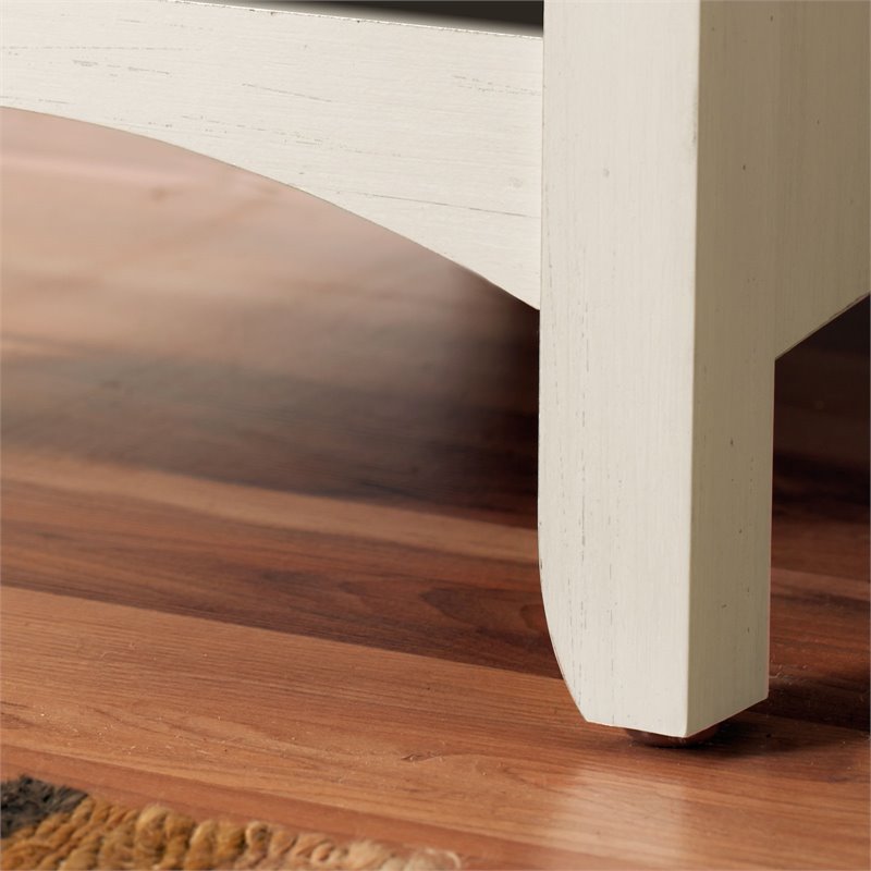 Bowery Hill 5 Shelf Bookcase in Antique White - Engineered Wood