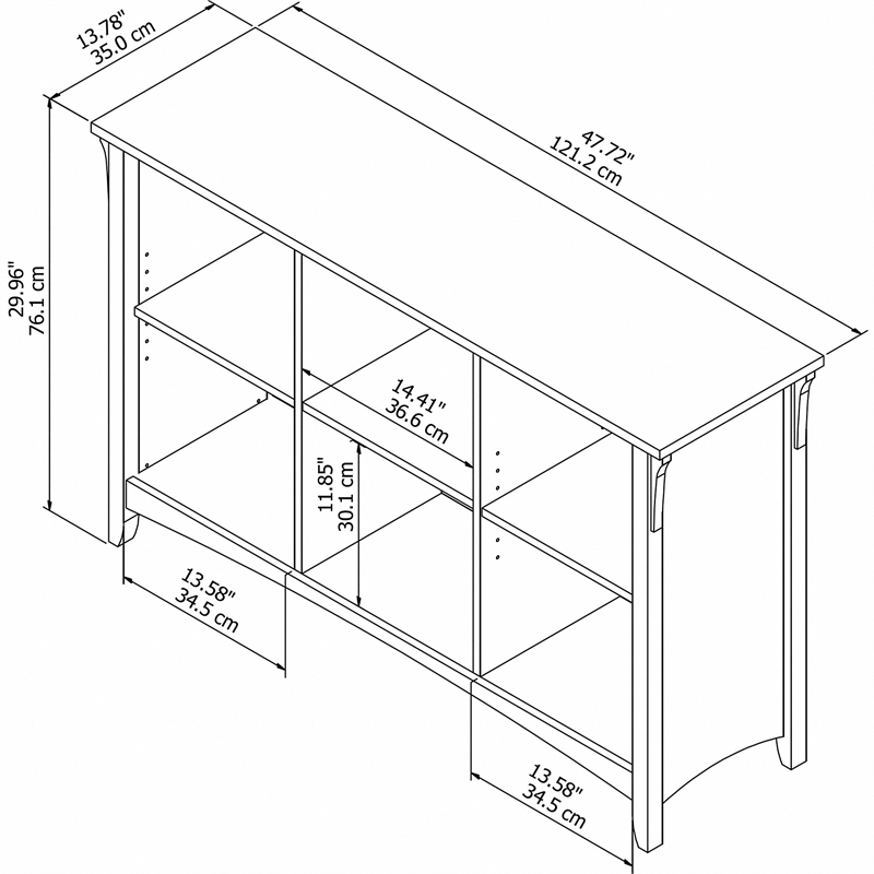 Bowery Hill 6 Cube Organizer in Antique White - Engineered Wood