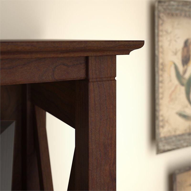 Bowery Hill Transitional 5-Shelf Wood Tall Bookcase in Bing Cherry