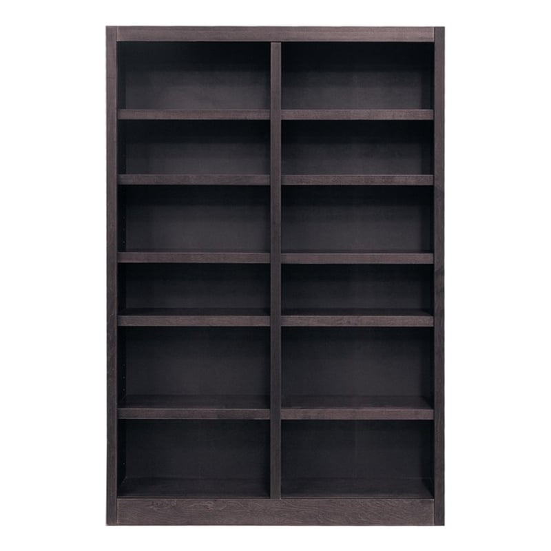 Bowery Hill Wood Espresso Bookcase Rectangular Adjustable Shelves 84