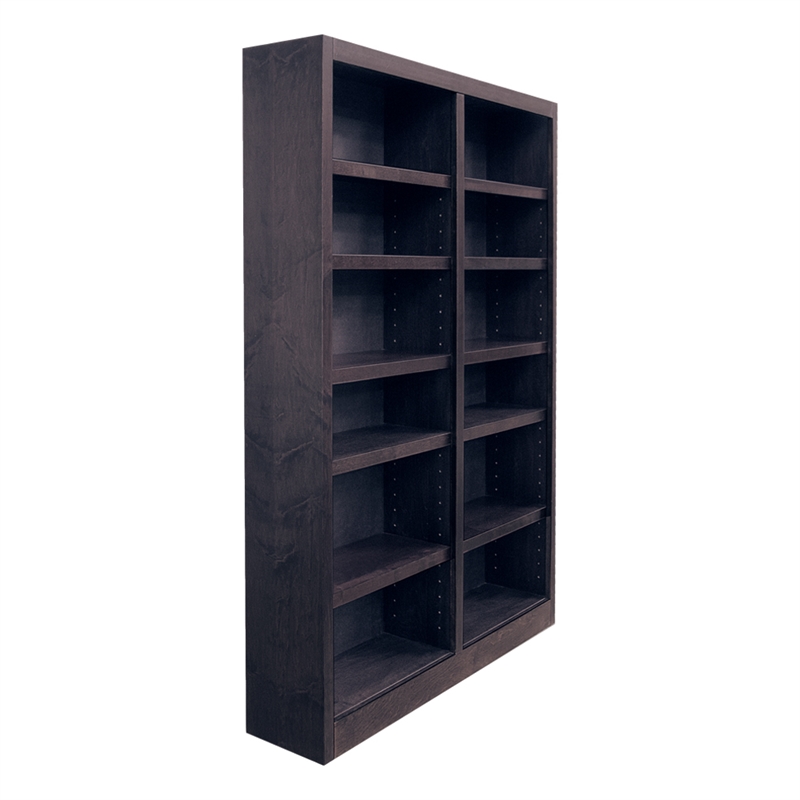 Bowery Hill Wood Espresso Bookcase Rectangular Adjustable Shelves 84