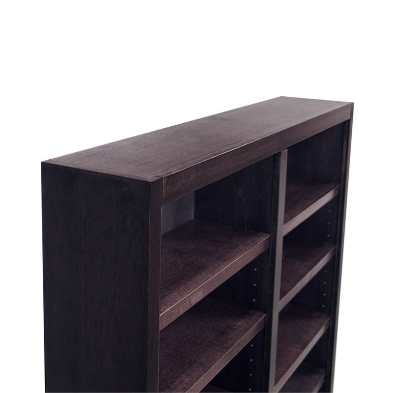 Bowery Hill Wood Espresso Bookcase Rectangular Adjustable Shelves 84