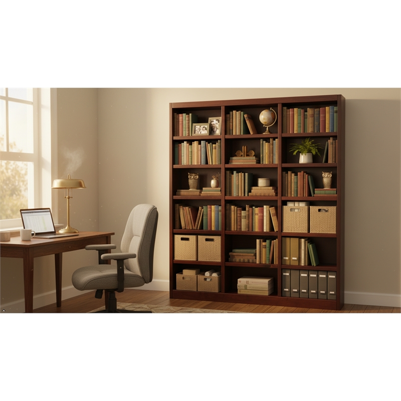 Bowery Hill Wood Cherry Bookcase Rectangular 84