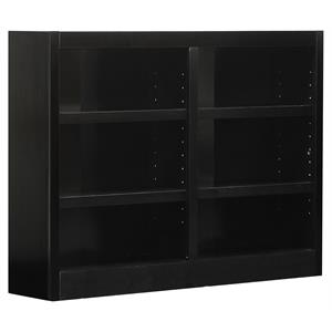 Bowery Hill Traditional 36&quot Tall 6-Shelf Double Wide Wood Bookcase in Espresso