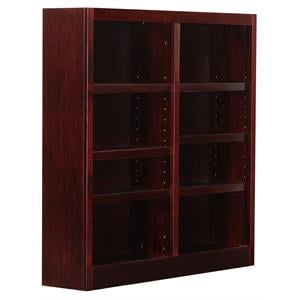 Bowery Hill Wood Cherry Bookcase Rectangular Adjustable Shelves 48&quot Unassembled